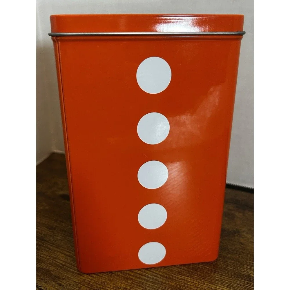 Vintage IKEA Metal Tins Set of 3 Orange Black Retro Halloween Kitchen Decor Set